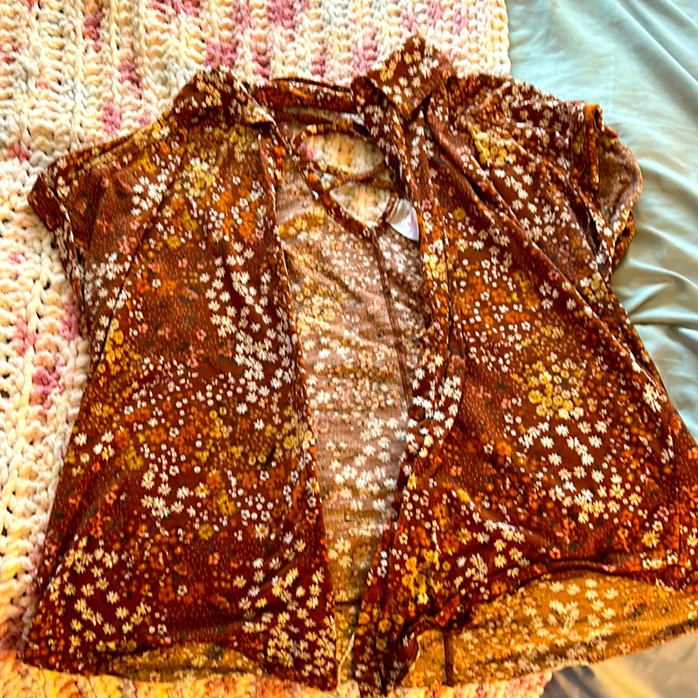 Orange and brown cardigan